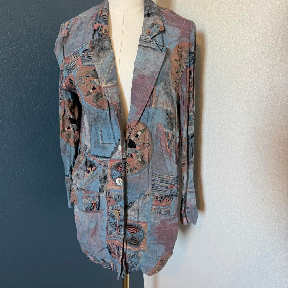 Vintage Made in USA Western Abstract Lightweight Blazer, XS